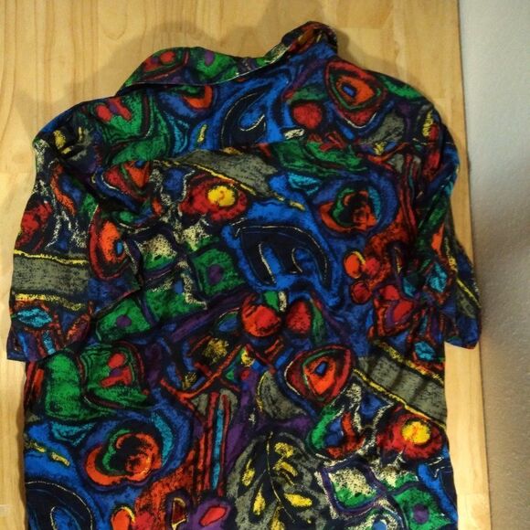 Vintage Islander Abstract Geometric Pattern Hawaiian Shirt - Picture 4 of 6